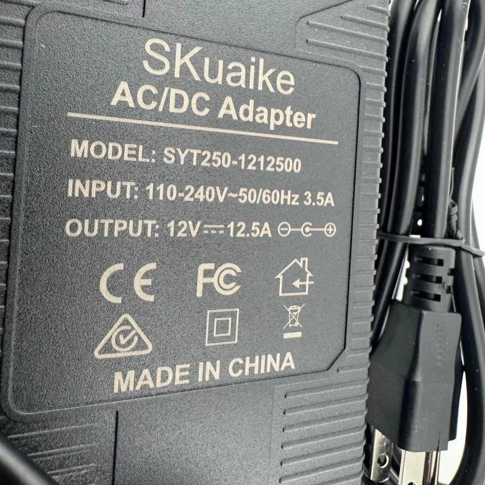SKuaike AC/DC Adapter 12V 12.5A for Drobo 5D 5N2 5C 5D3 SYT250-1212500 Black